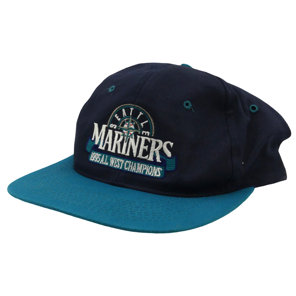 Vintage Seattle Mariners 1995 A.L West Champions Hat SnapBack Cap w/ Signed